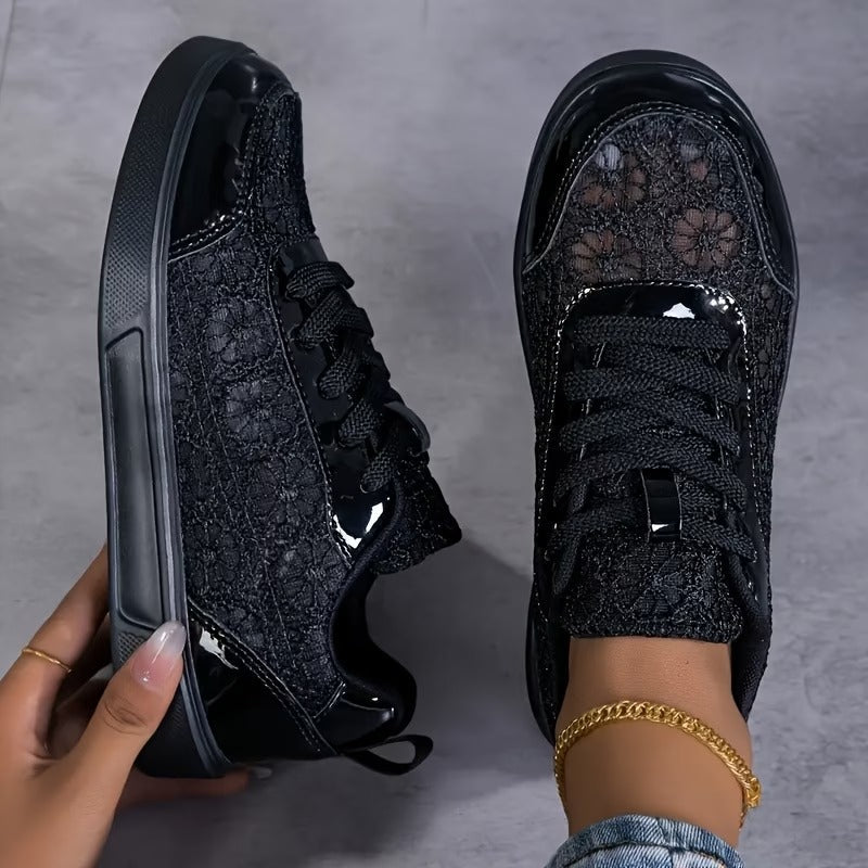 Cindy - Elegant Floral Lace Sneakers