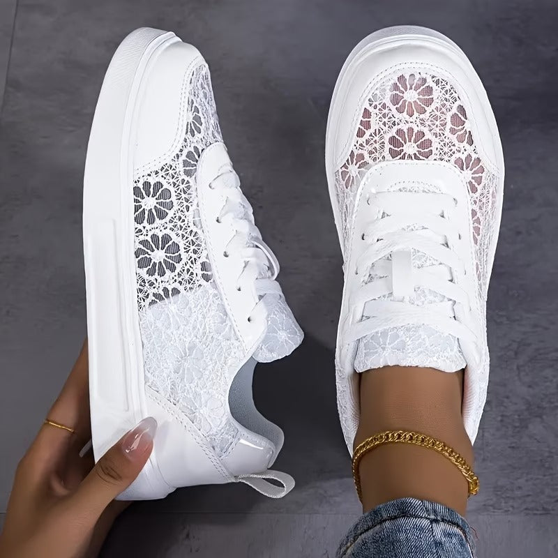 Cindy - Elegant Floral Lace Sneakers