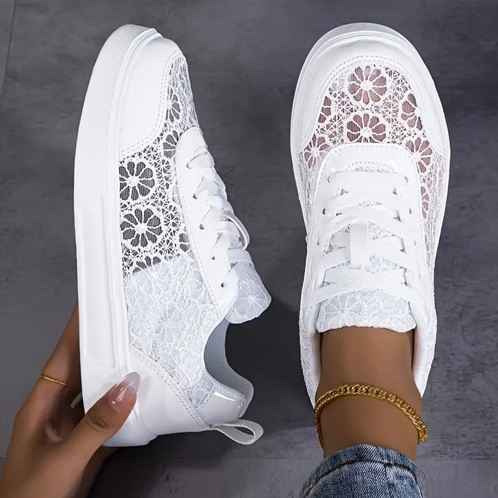 Cindy - Elegant Floral Lace Sneakers