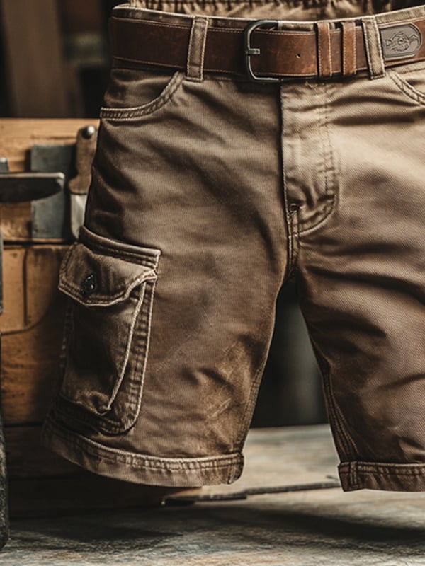 Warren - Retro Multi-Pocket Cargo Shorts