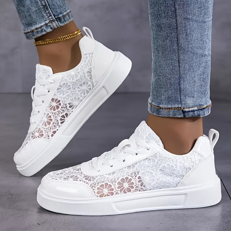 Cindy - Elegant Floral Lace Sneakers