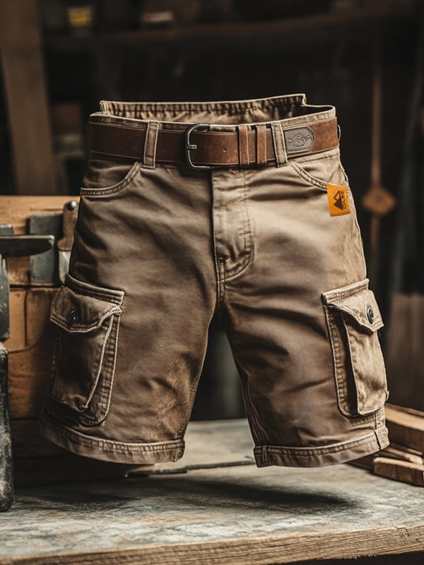 Warren - Retro Multi-Pocket Cargo Shorts