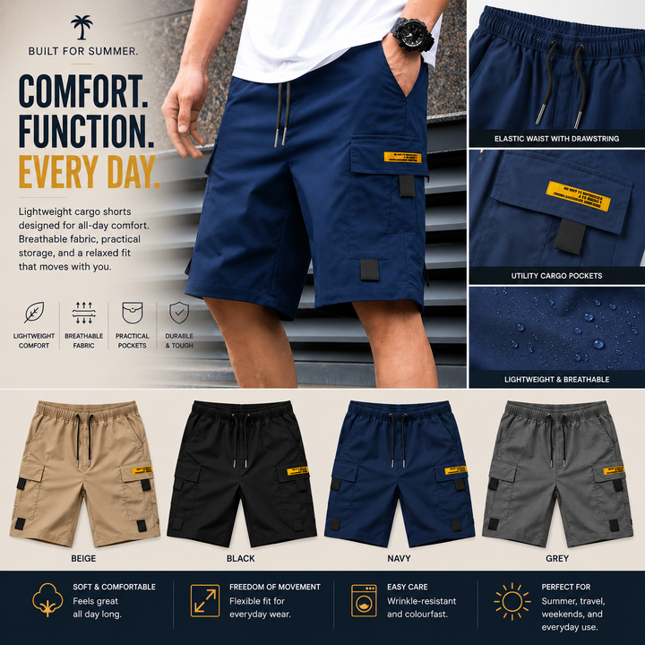 Gary - Casual Multi-Pocket Cargo Shorts