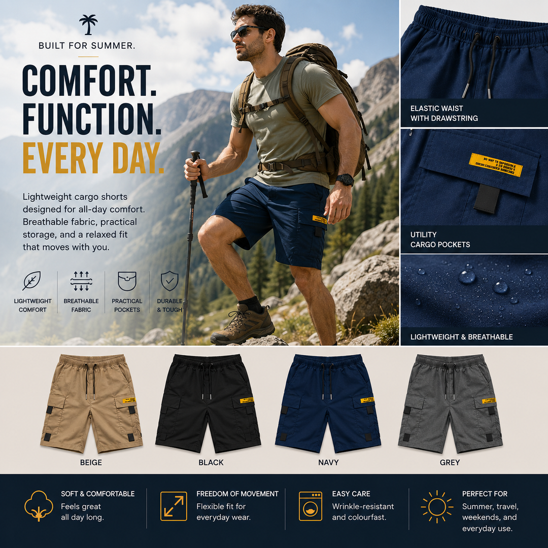 Gary - Casual Multi-Pocket Cargo Shorts