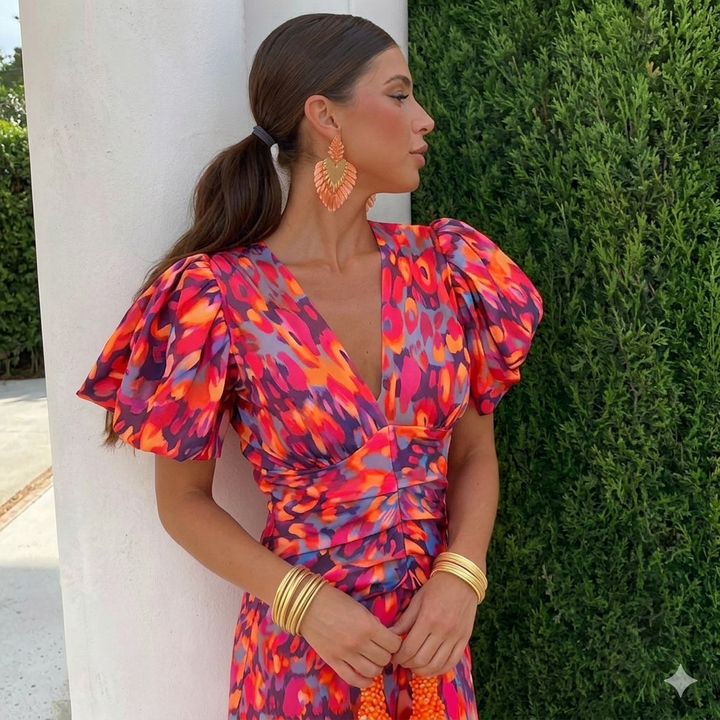 Lana - Pleated Sleeve Dress
