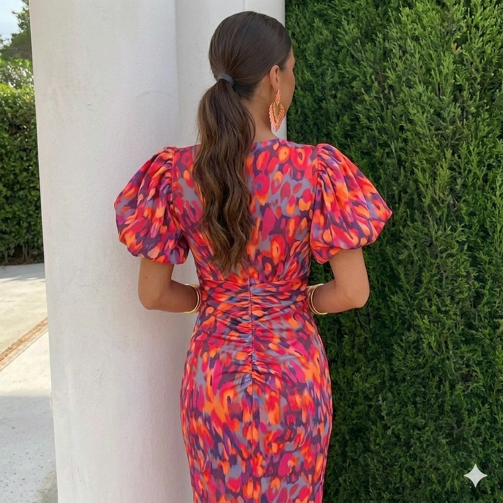 Lana - Pleated Sleeve Dress