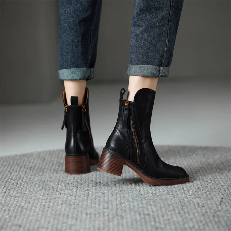 Gloria Leather Ankle Boots