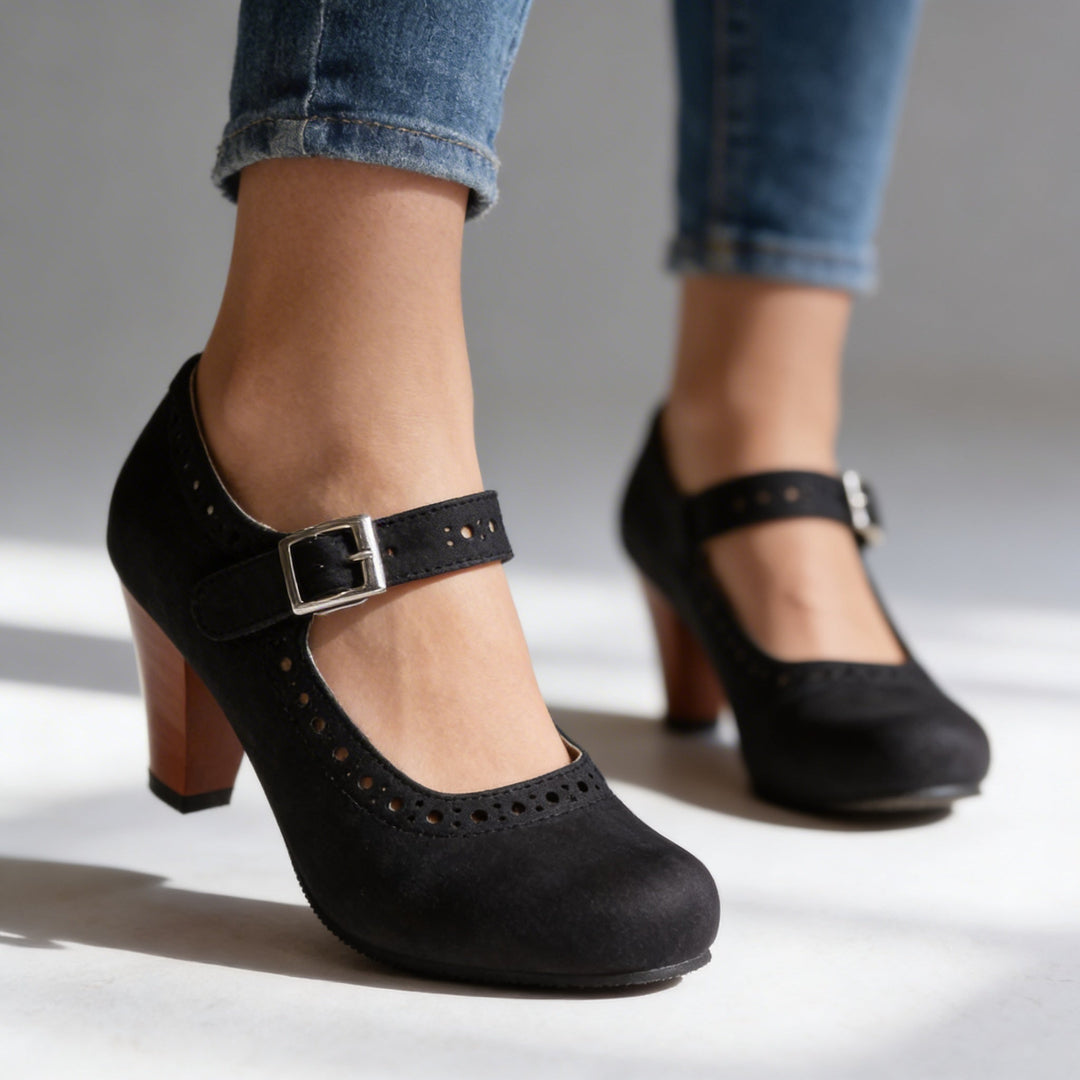 Stacey - Elegant Block Heel Brogue Shoes