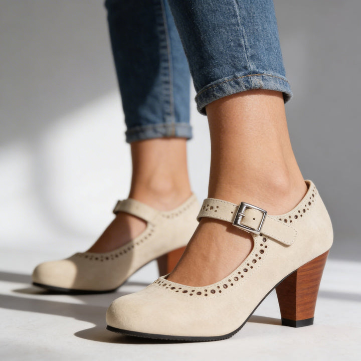 Stacey - Elegant Block Heel Brogue Shoes