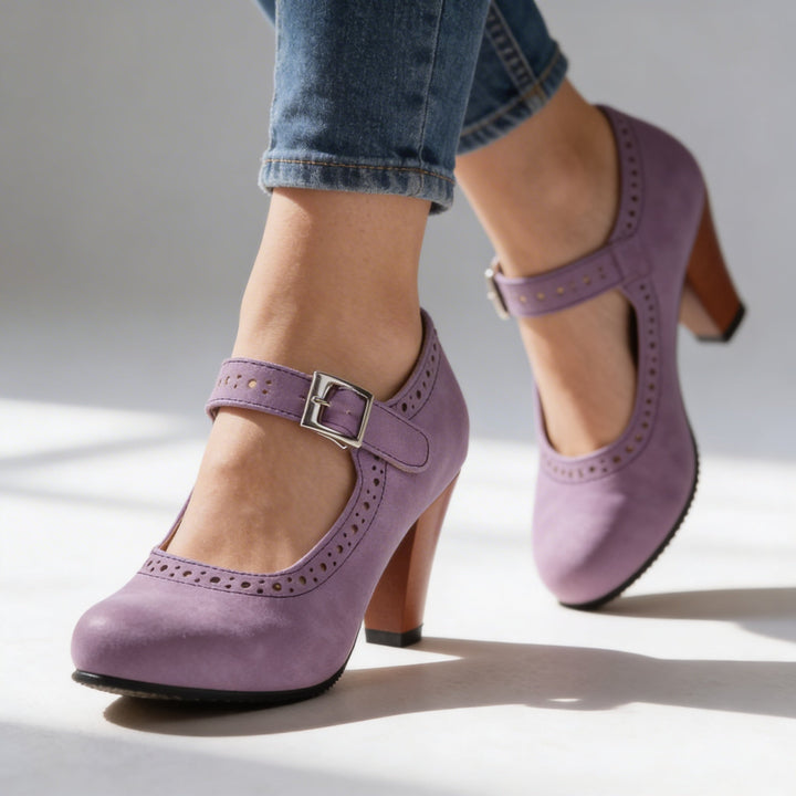 Stacey - Elegant Block Heel Brogue Shoes