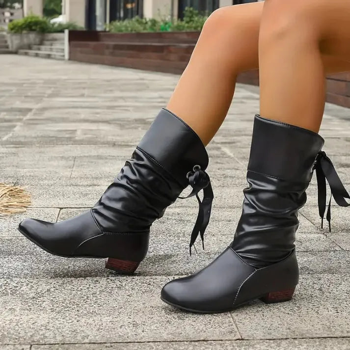 Abby | Women's Ruched Knee-High Boots