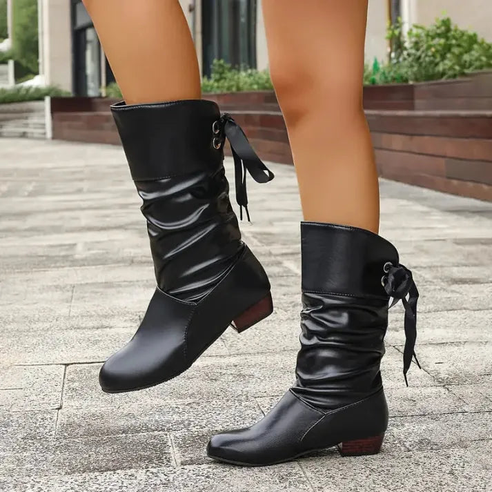 Abby | Women's Ruched Knee-High Boots