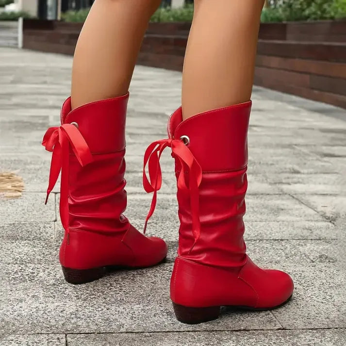 Abby | Women's Ruched Knee-High Boots