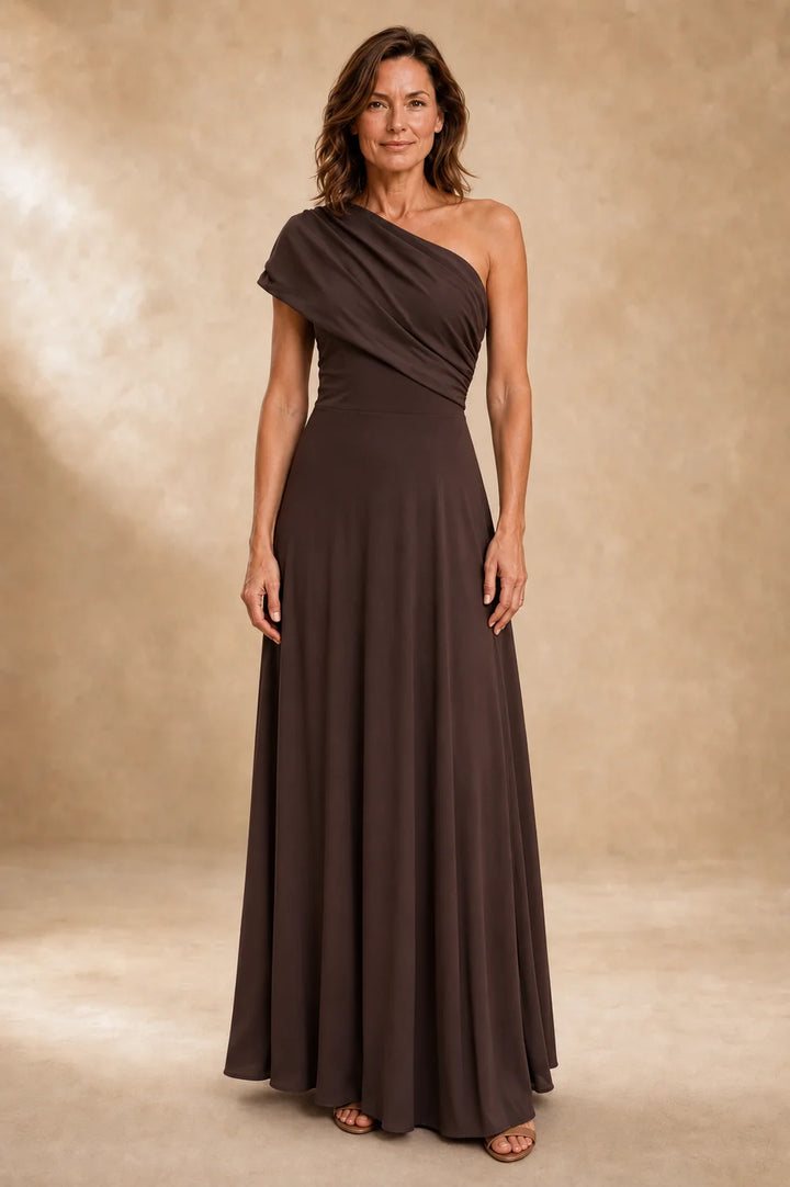 Abigail | Women's Draped Maxi One Shoulder Dress