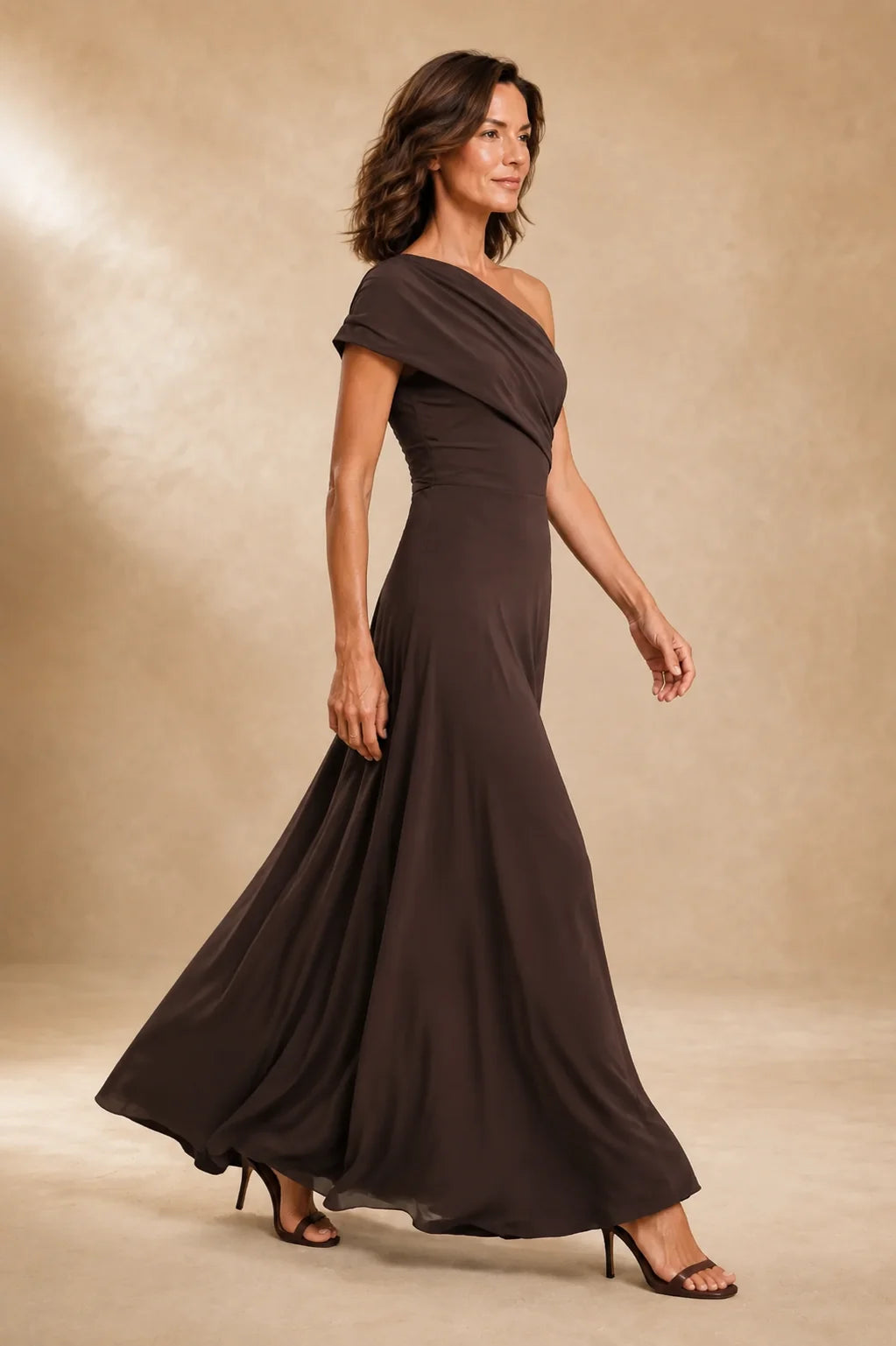 Abigail | Women's Draped Maxi One Shoulder Dress