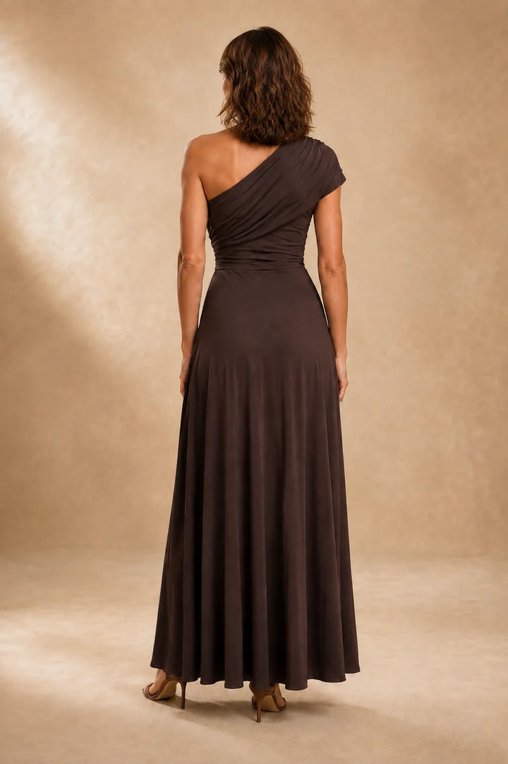 Abigail | Women's Draped Maxi One Shoulder Dress