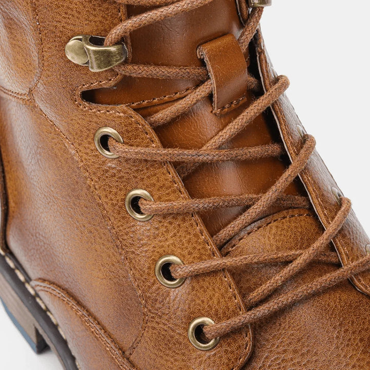 Adrian | Men's Cap Toe Side Zip Lace Up Ankle Boots