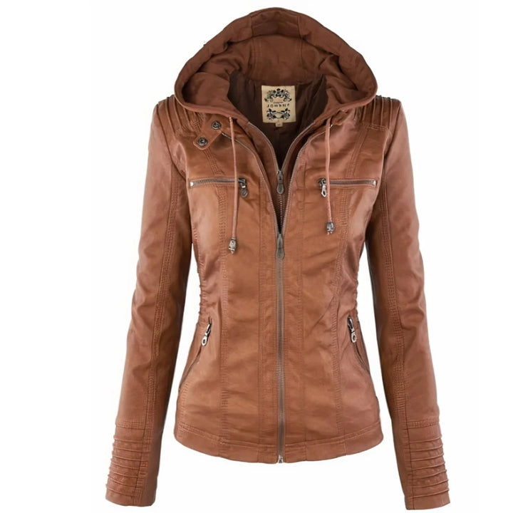 Adrienne | Women's Hooded Moto Jacket