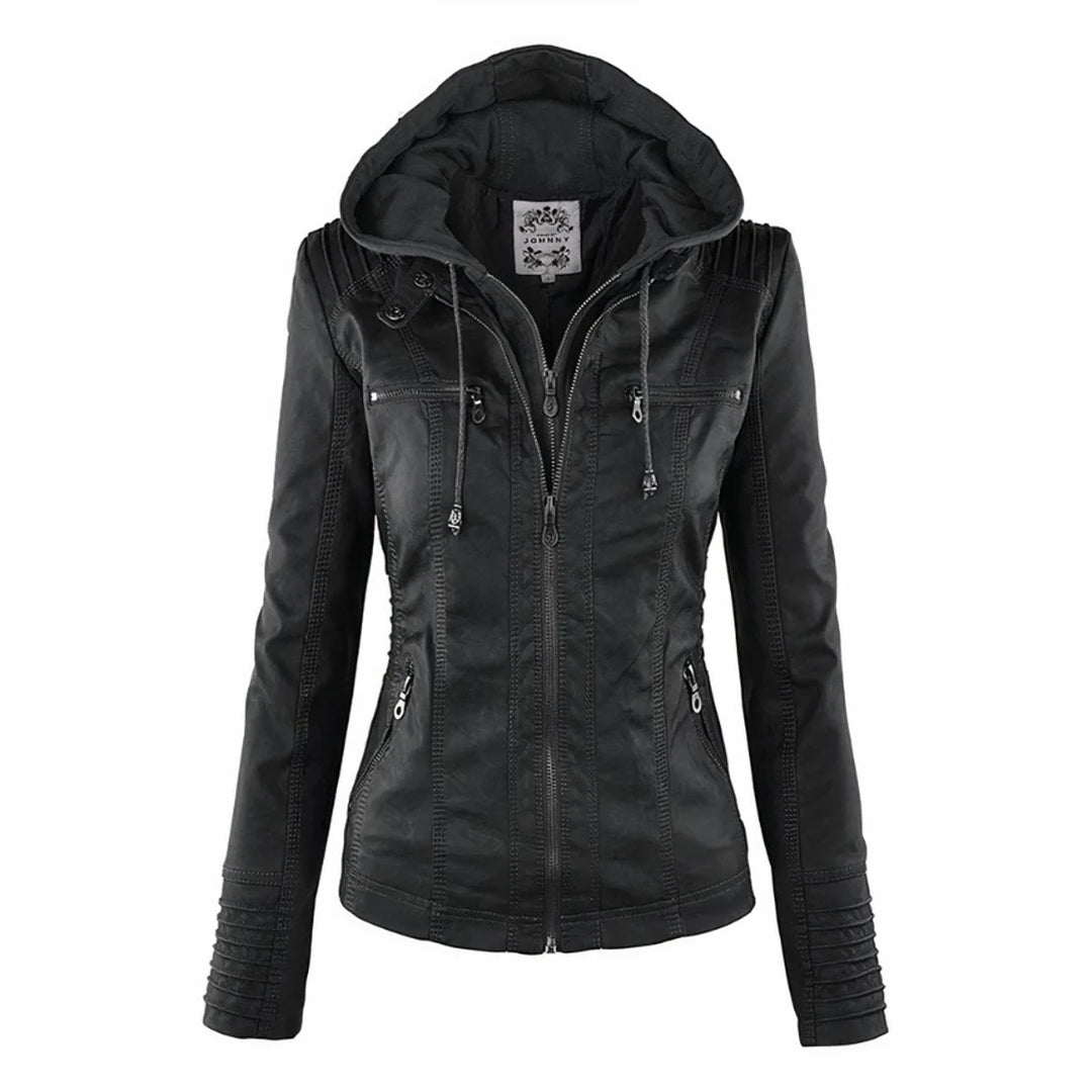 Adrienne | Women's Hooded Moto Jacket