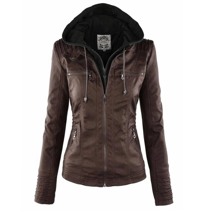Adrienne | Women's Hooded Moto Jacket