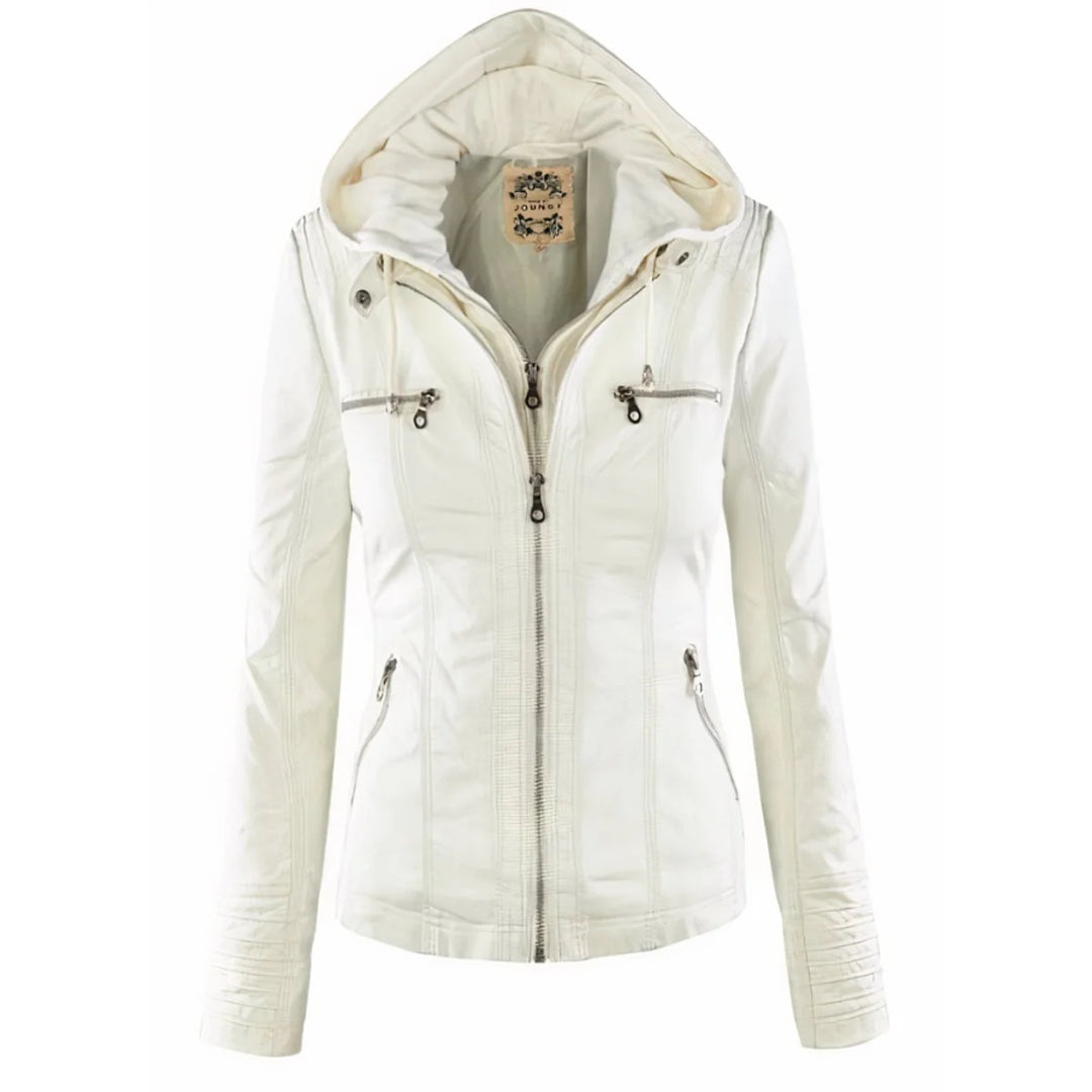 Adrienne | Women's Hooded Moto Jacket