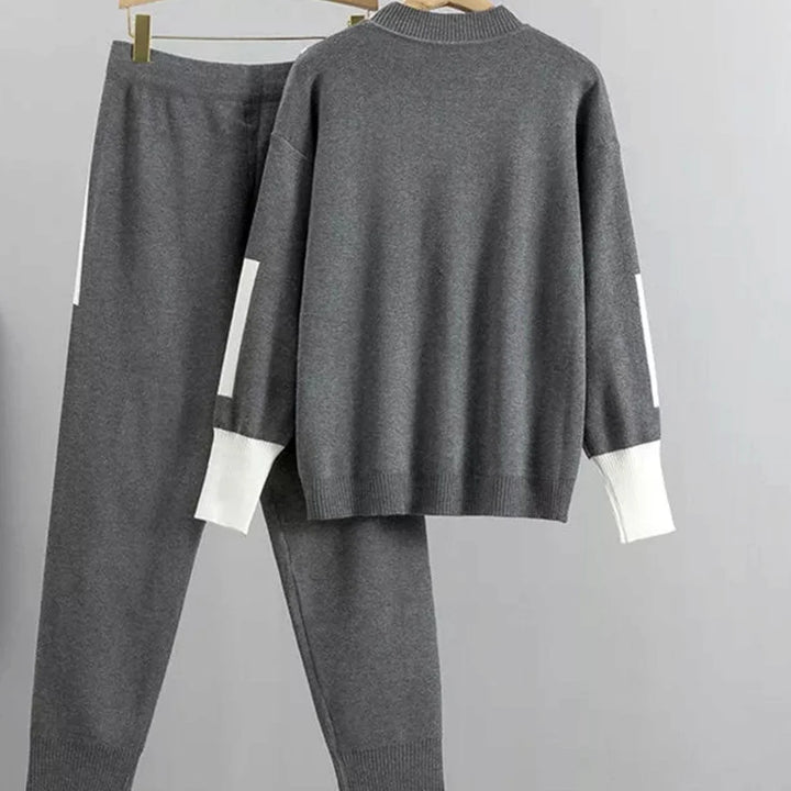 Aimee | Women's Contrast-Trim Relaxed Loungewear Set
