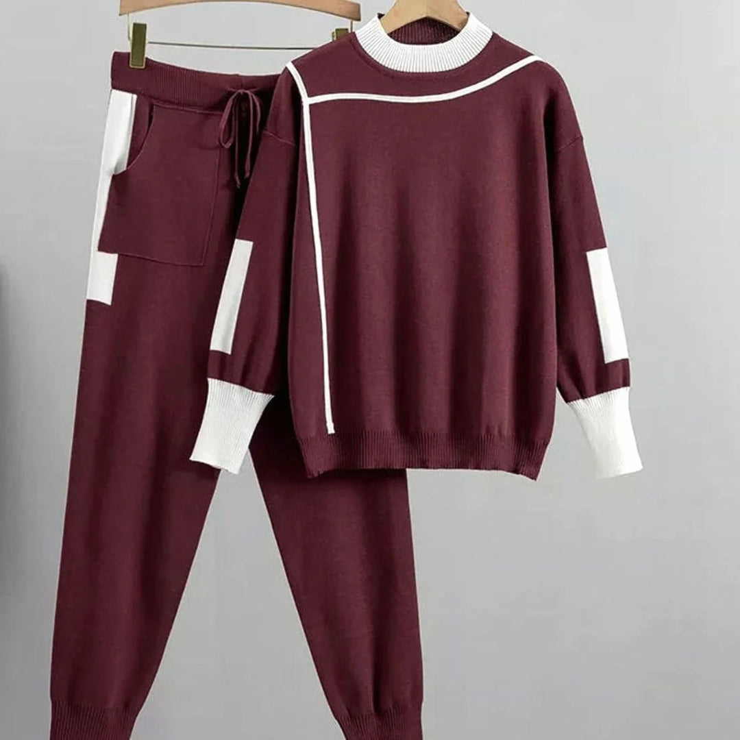 Aimee | Women's Contrast-Trim Relaxed Loungewear Set