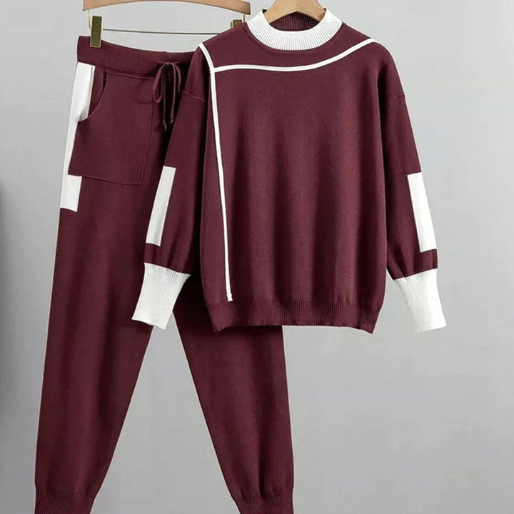 Aimee | Women's Contrast-Trim Relaxed Loungewear Set