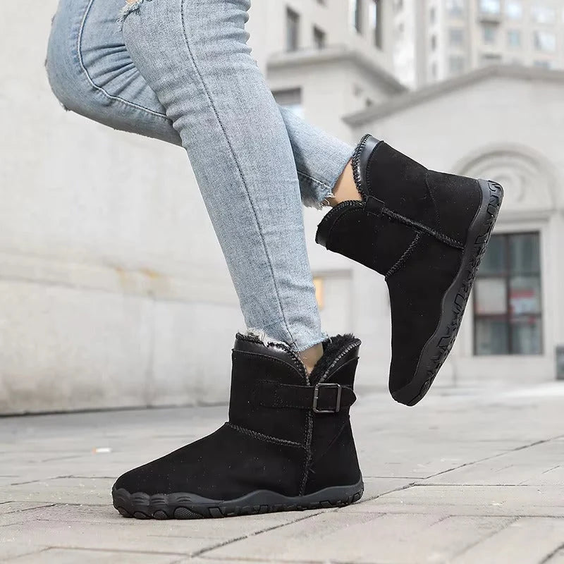 Alice | Women's Lined Wide Toe Buckle Strap Winter Boots