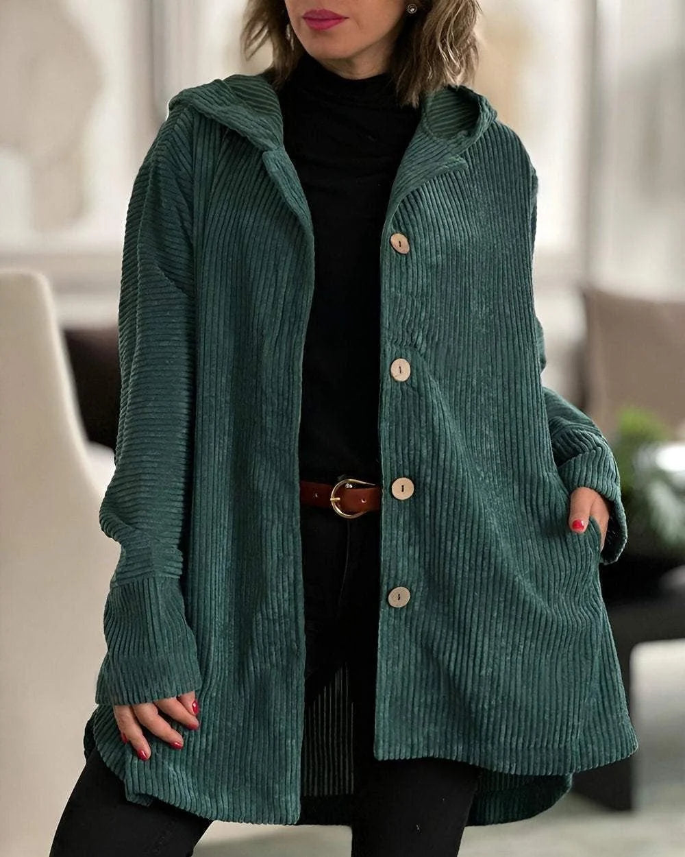 Allison | Women's Hooded Button-Up Jacket