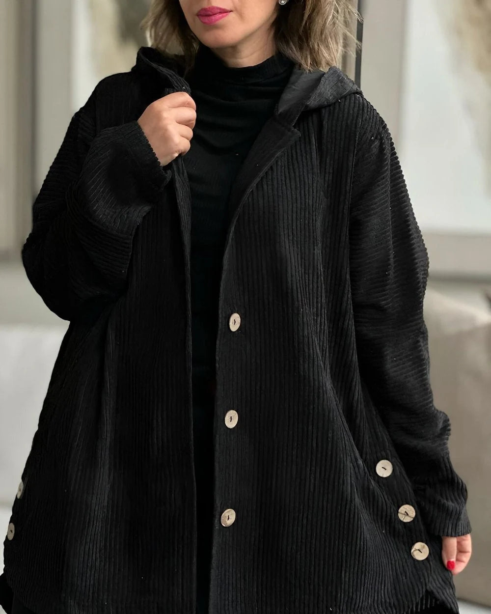 Allison | Women's Hooded Button-Up Jacket