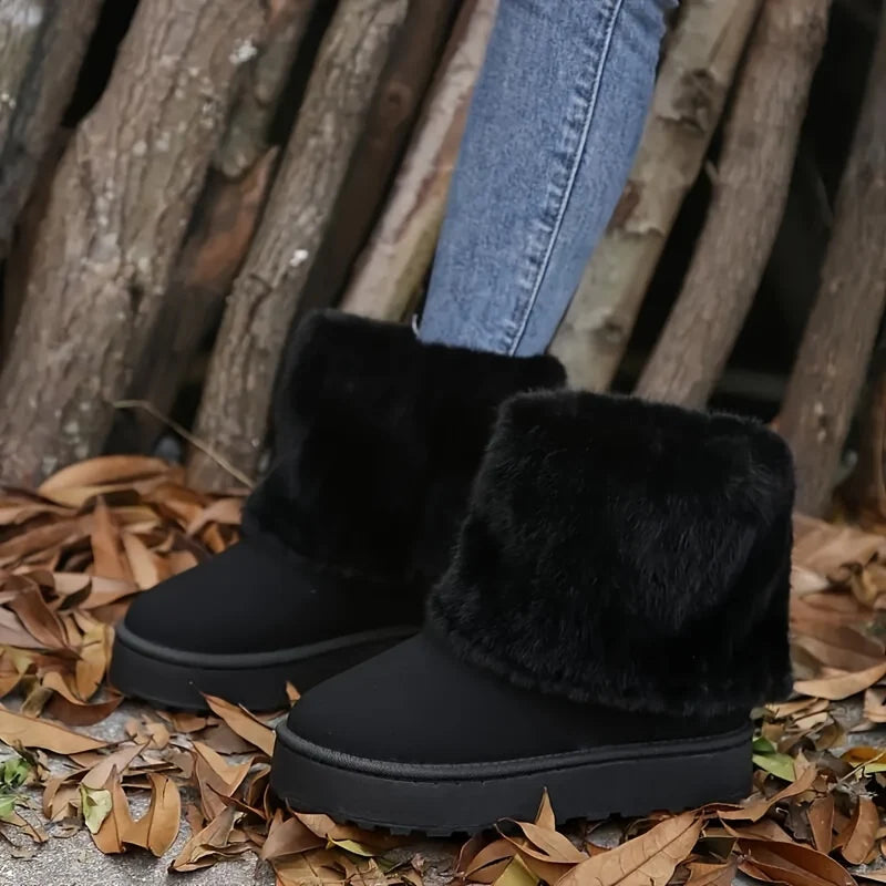 Anna | Women's Fold Over Cuff Pull On Platform Boots