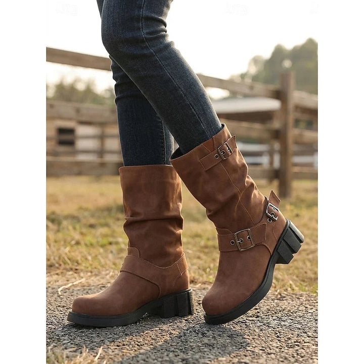 Anne-Marie | Women's Mid-Calf Buckle Boots