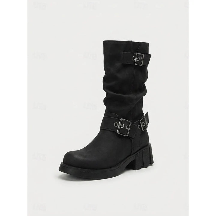 Anne-Marie | Women's Mid-Calf Buckle Boots