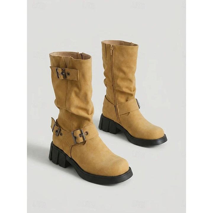 Anne-Marie | Women's Mid-Calf Buckle Boots