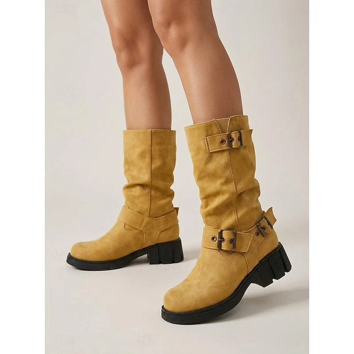 Anne-Marie | Women's Mid-Calf Buckle Boots