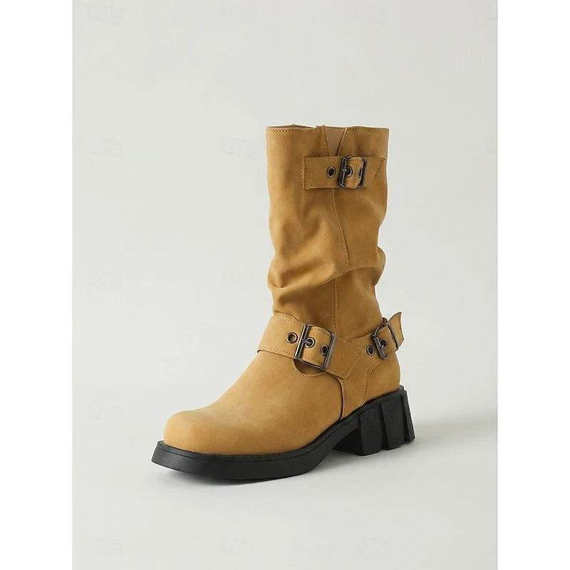 Anne-Marie | Women's Mid-Calf Buckle Boots