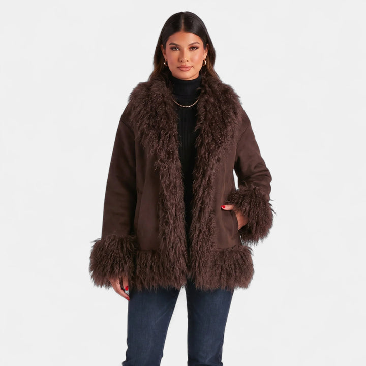 Annika | Women's Relaxed Shaggy Trim Penny Lane Coat