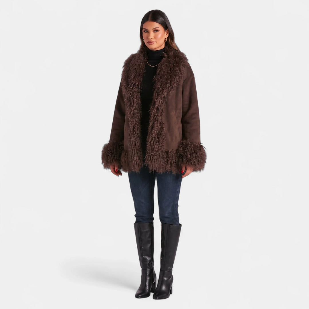 Annika | Women's Relaxed Shaggy Trim Penny Lane Coat