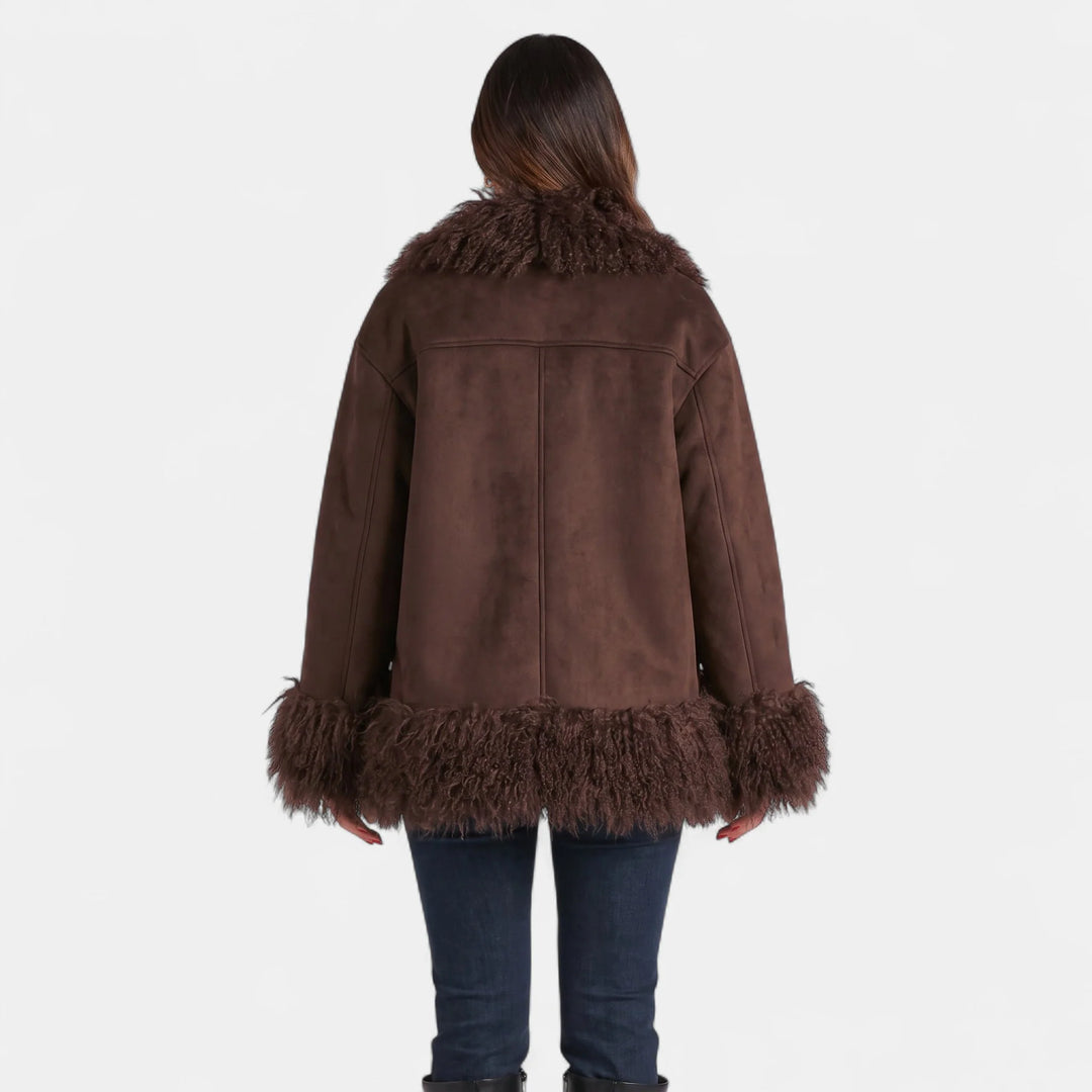 Annika | Women's Relaxed Shaggy Trim Penny Lane Coat