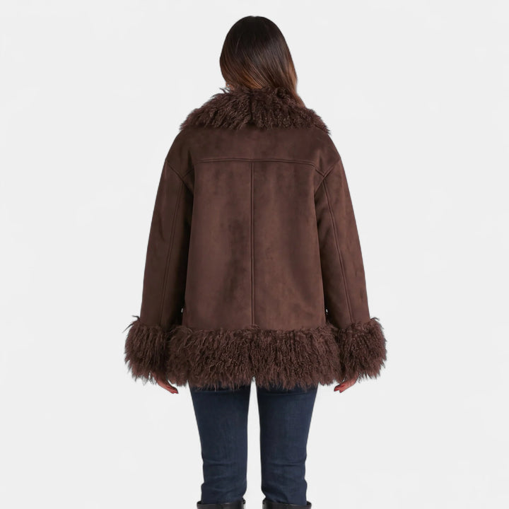 Annika | Women's Relaxed Shaggy Trim Penny Lane Coat