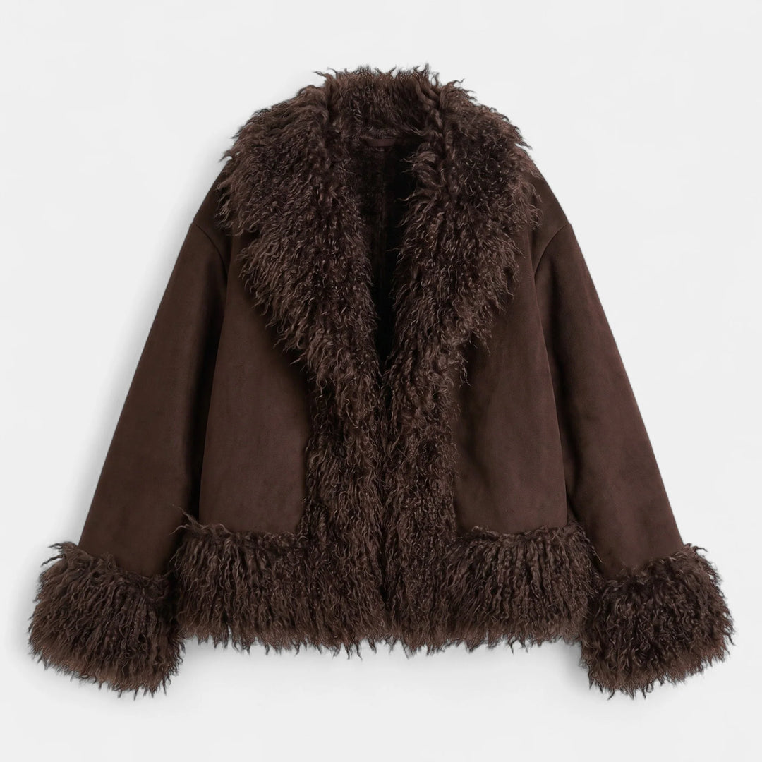 Annika | Women's Relaxed Shaggy Trim Penny Lane Coat
