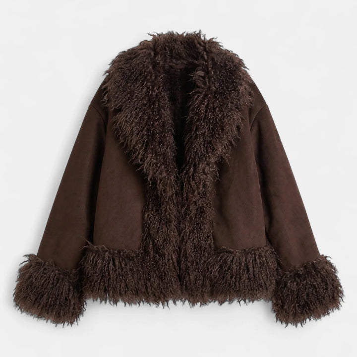 Annika | Women's Relaxed Shaggy Trim Penny Lane Coat
