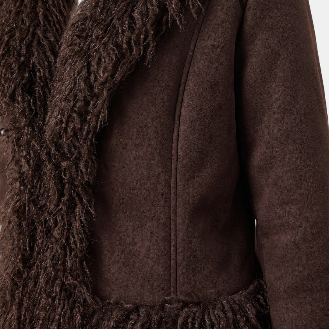 Annika | Women's Relaxed Shaggy Trim Penny Lane Coat