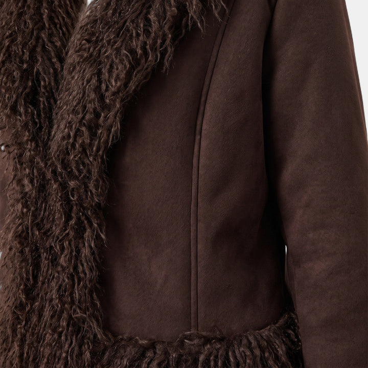 Annika | Women's Relaxed Shaggy Trim Penny Lane Coat