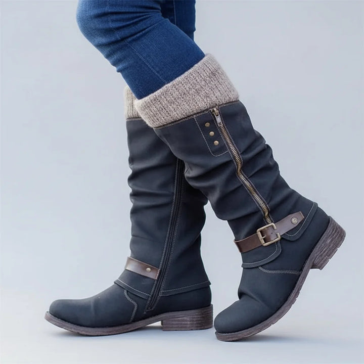 Ashley | Women's Mid-Calf Boots with Buckle Detail