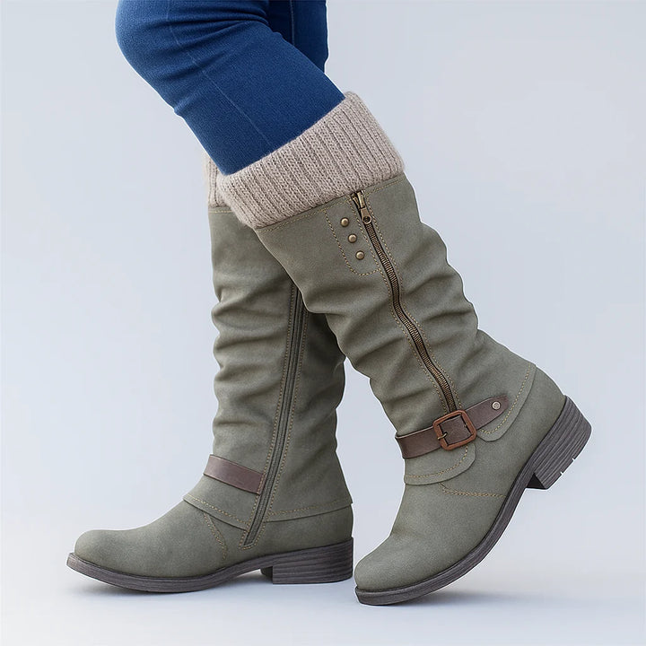 Ashley | Women's Mid-Calf Boots with Buckle Detail