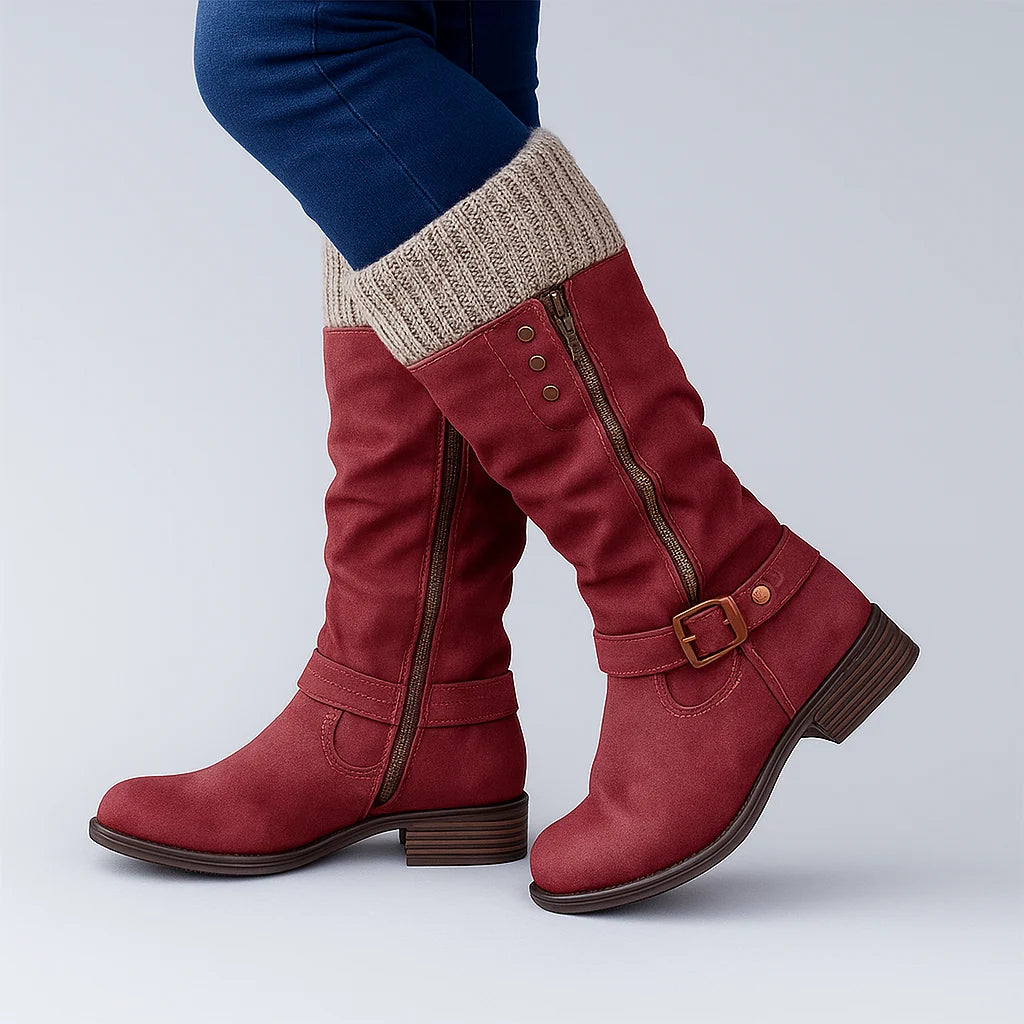 Ashley | Women's Mid-Calf Boots with Buckle Detail