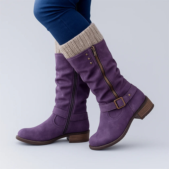 Ashley | Women's Mid-Calf Boots with Buckle Detail