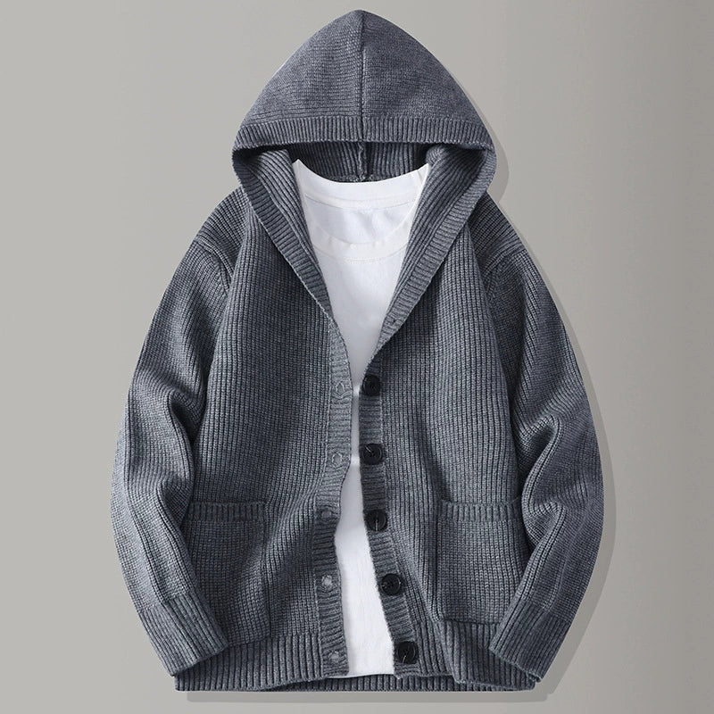 Austin | Men's Hooded Ribbed Cardigan